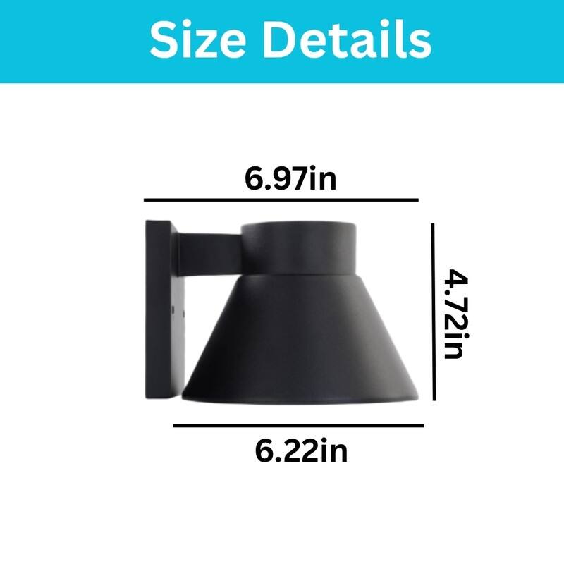 2 Pack wall lighting black porch light aluminum, plastic wall light fixtures