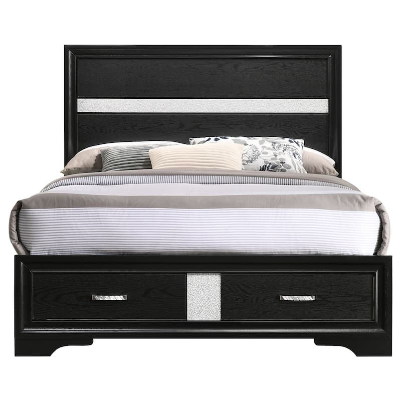 Miranda Contemporary Wood Storage Panel Bed
