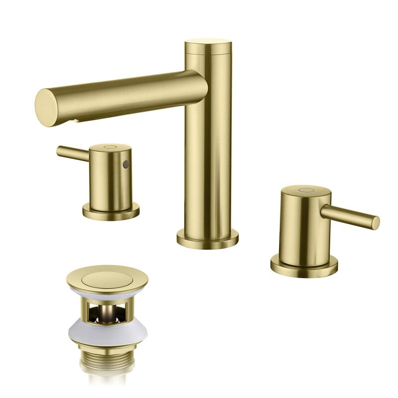 Circular 8" Bathroom Sink Widespread Faucet with Drain Assembly