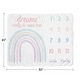 preview thumbnail 4 of 4, Pastel Rainbow Girl Baby Monthly Milestone Blanket - Blush Pink Purple Teal Blue and White Watercolor Dreams Really Do Come True