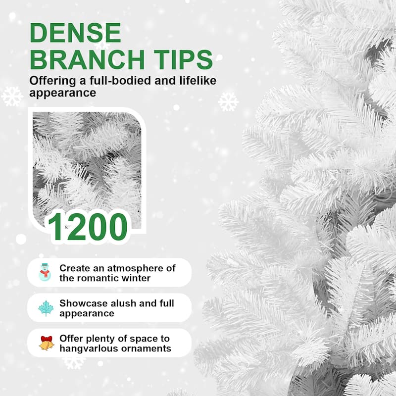 4ft Christmas Tree with Memory Wire,328 Tips Hinged Artificial PVC Tree,Easy Assembly Holiday Xmas Tree(Ornaments Not Included)