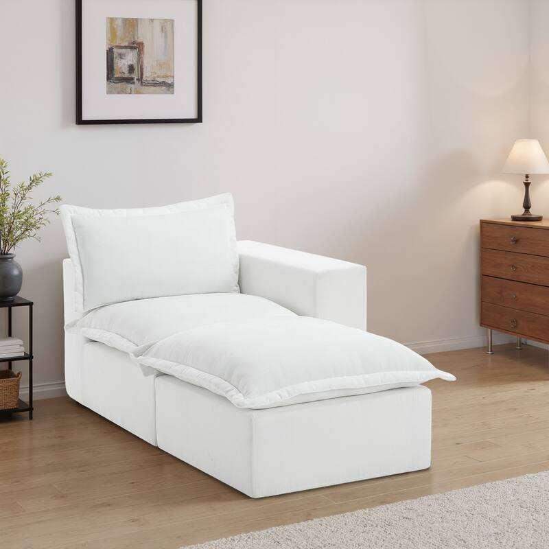 Chenille L-Shaped Modular Sectional Sofa Comfy Cloud Couch For Living Room