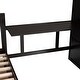 preview thumbnail 9 of 7, Twin-Twin over Full L-Shaped Bunk Bed with Portable Desk and Wardrobe, Wooden Kids Loft Bed Frame with 3-Drawers, Espresso