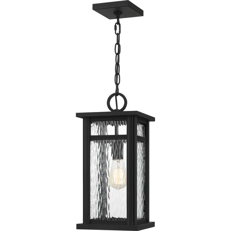 Moira 1-Light Outdoor Hanging Lantern in Earth Black