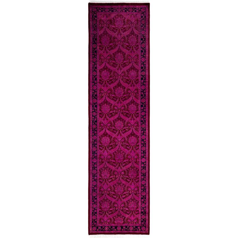 Overdyed One-of-a-Kind Hand-Knotted Area Rug - Pink - 2' 8" x 10' 1"