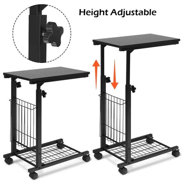 Height Adjule Sofa Side Snack End Slide Table Black Sofa Side Snack End Slide Table