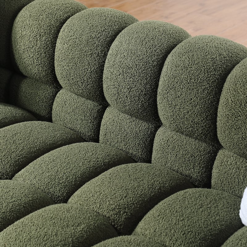 Wayna Modern Style Sofa, Sherpa Thick Cushion Double Loveseat - N/A