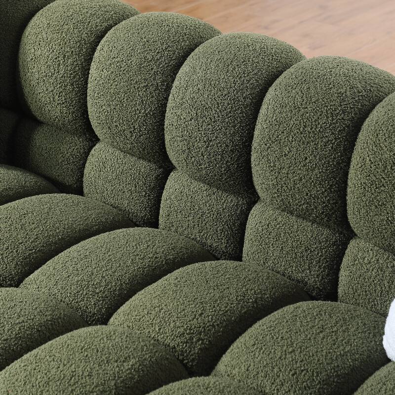 Wayna Modern Style Sofa, Sherpa Thick Cushion Double Sofa