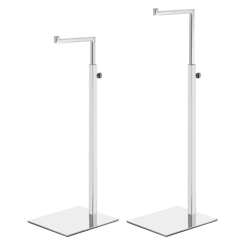 Purse Display Stand 2 Pack Adjustable Handbag Rack - Silver