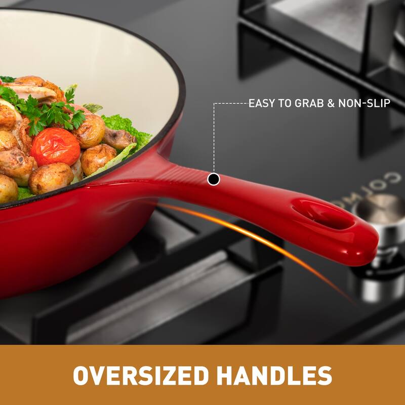 7-Piece Enameled Cast Iron Cookware Set ,Heavy Duty Nonstick Pots and Pans Set