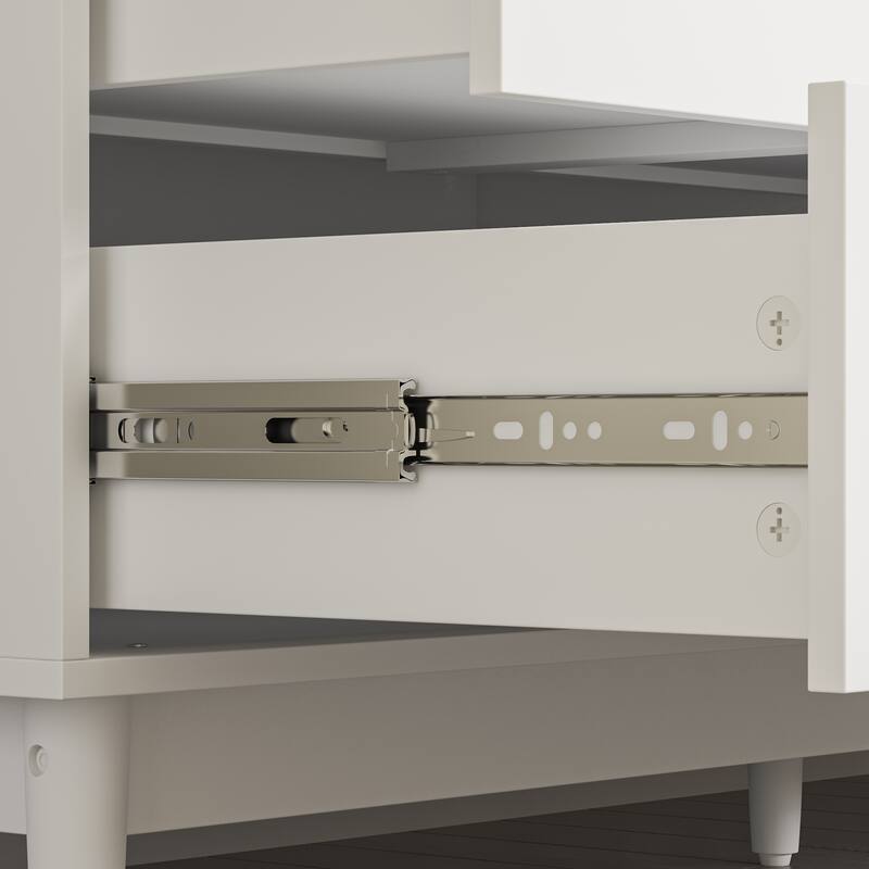 Wooden 2 Drawers 4 Doors Wardrobe Armoire With Mirror (Gray/Black)