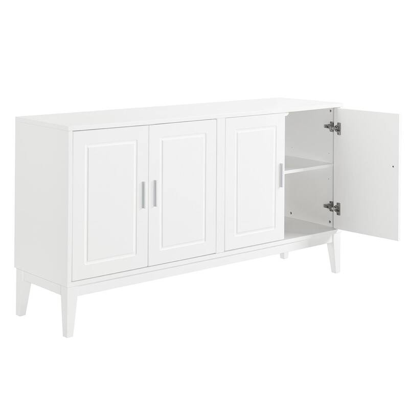 Christopher Knight Home - Ethan 4-Door Sideboard 60" Storage Cabinet, with Gold Handles and Adjustable Shelf