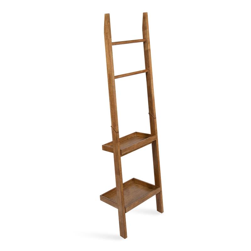 Kate and Laurel Lowry Wood Ladder Shelf - 18x14x58 - Rustic Brown