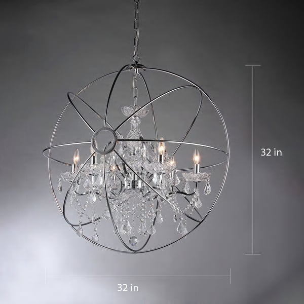 Saturn's Ring Chrome 32-inch Orb Chandelier
