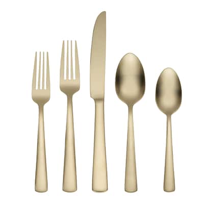 Oneida Aptitude Champagne Satin 20 Piece Flatware Set