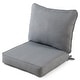 preview thumbnail 2 of 5, Heather Gray Outdoor 24-inch x 24-inch Premium Deep Seat Cushion Set (Cushions Only)