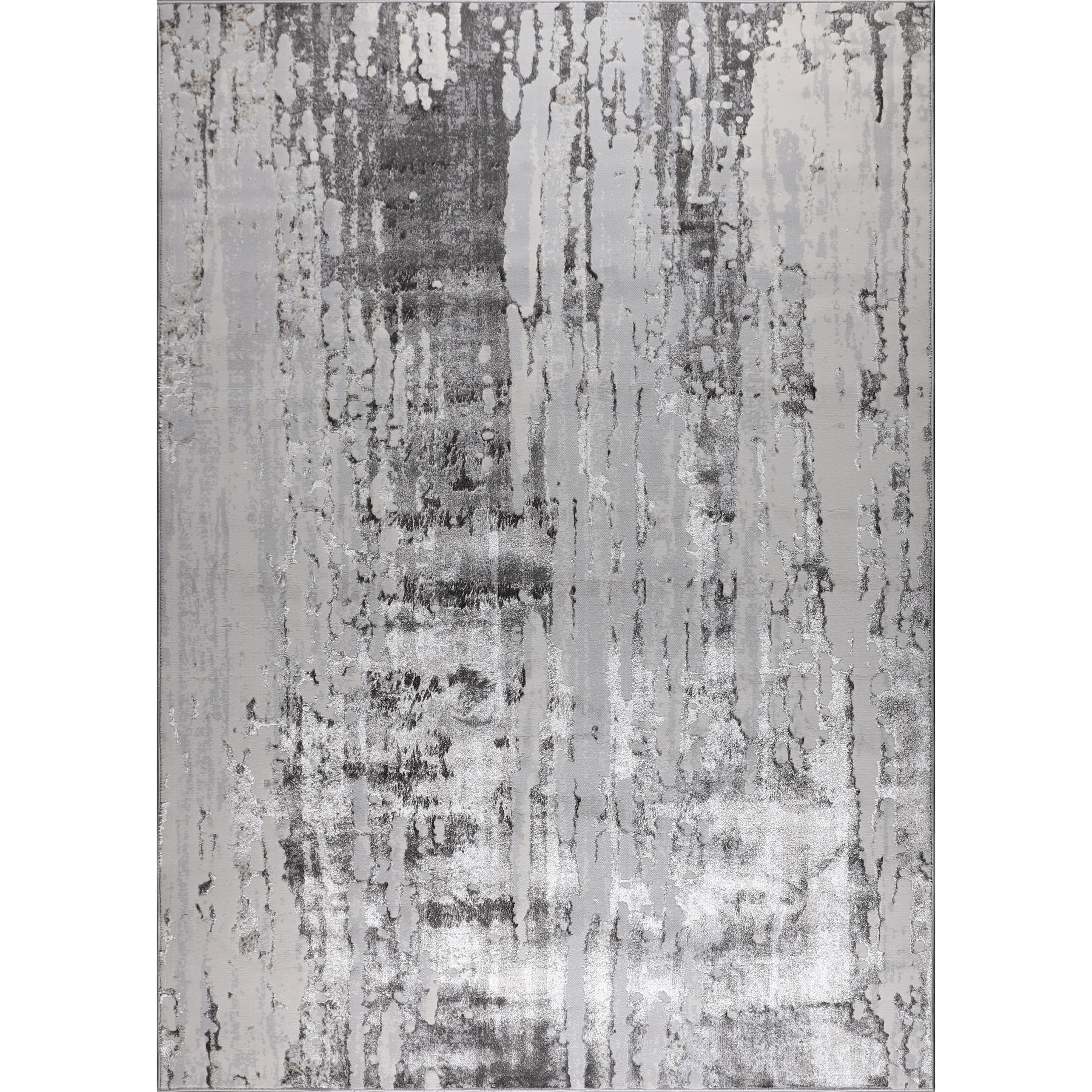 Hania Collection Grey Geometric Transitional Area Rug