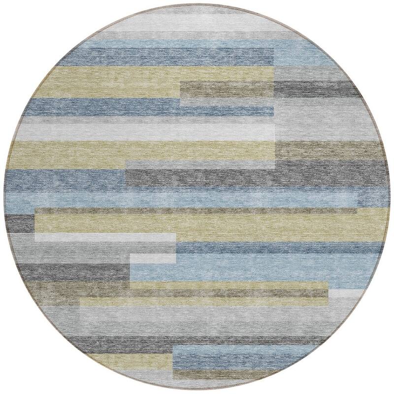 HomeRoots Striped Transitional Rectangle Outdoor Rug