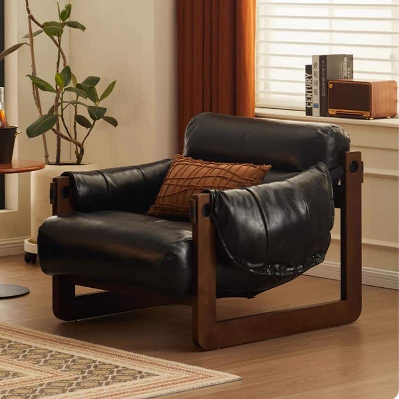 Retro Modern Leather Lounge Chair