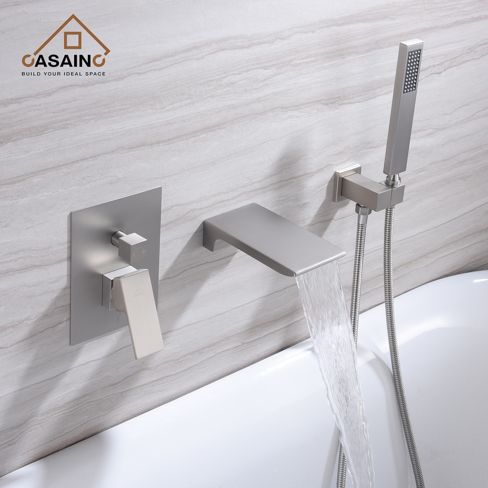 Wall Mounted Bathtub Faucet Set With Handheld Shower Head