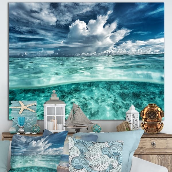 Designart Amazing Underwater Seascape And Clouds Nautical & Coastal  Canvas Wall Art Print - Bed Bath & Beyond - 32244523