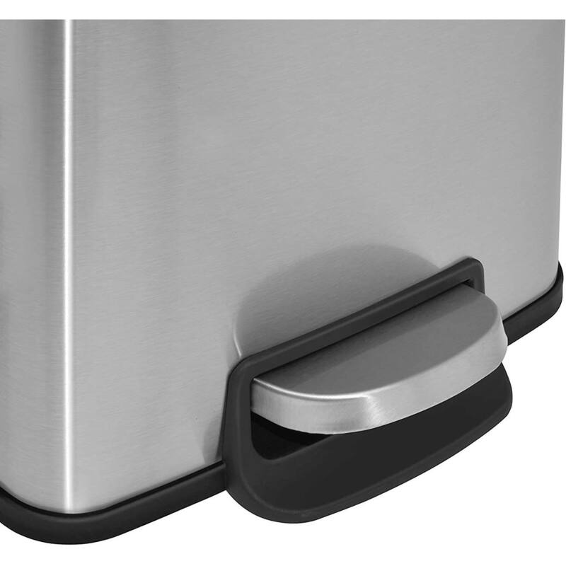 Innovaze 1.3 Gal./5 Liter Rectangular Stainless Steel Step-on Trash Can for Bathroom and Office