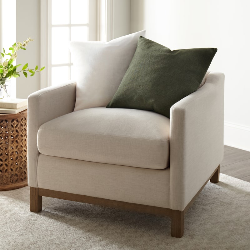 Washed and Distressed Cotton Decor Throw Pillow in Stone Washed