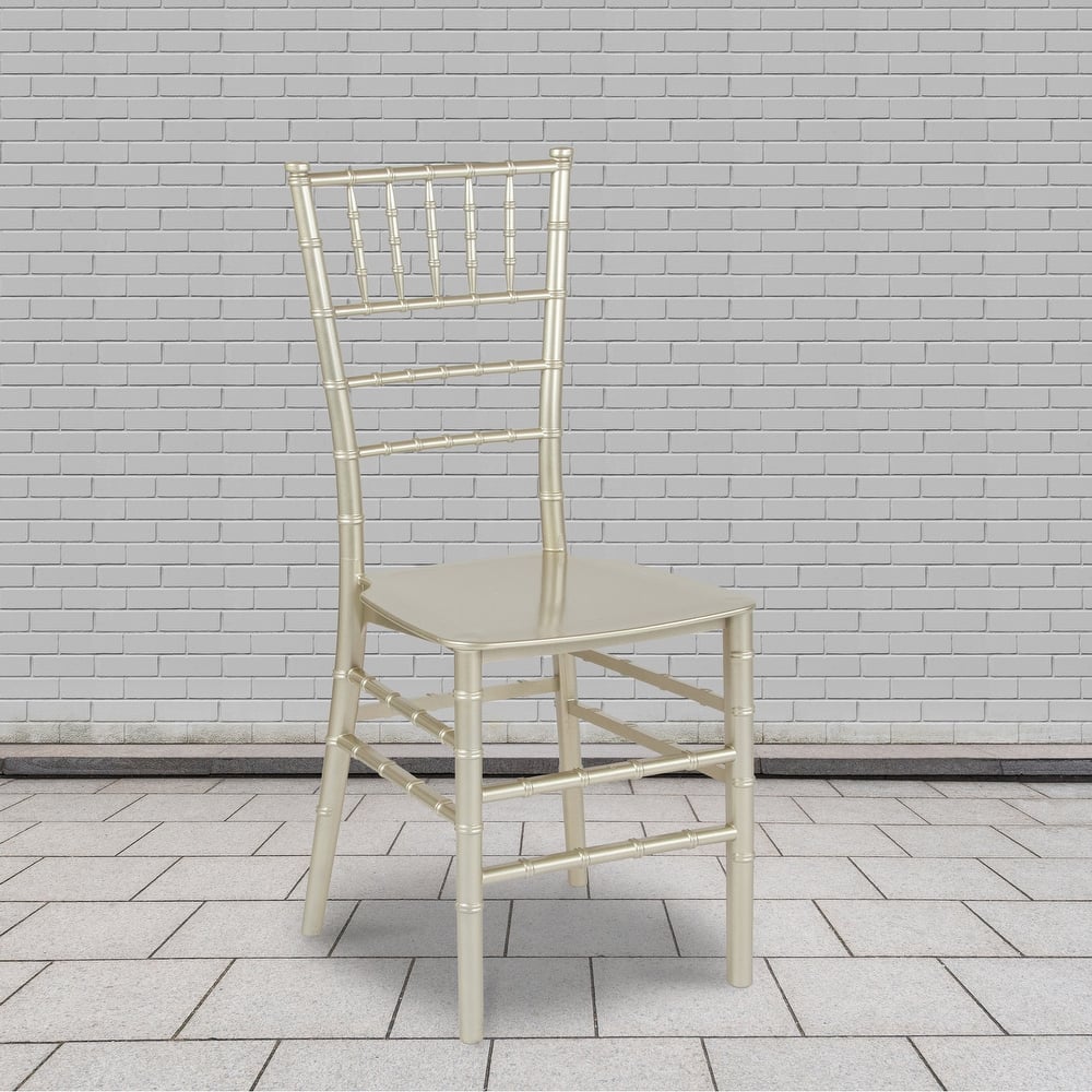 2 Pack Gold Resin Stacking Chiavari Chair - 15"W x 18.75"D x 35"H - 15"W x 18.75"D x 35"H