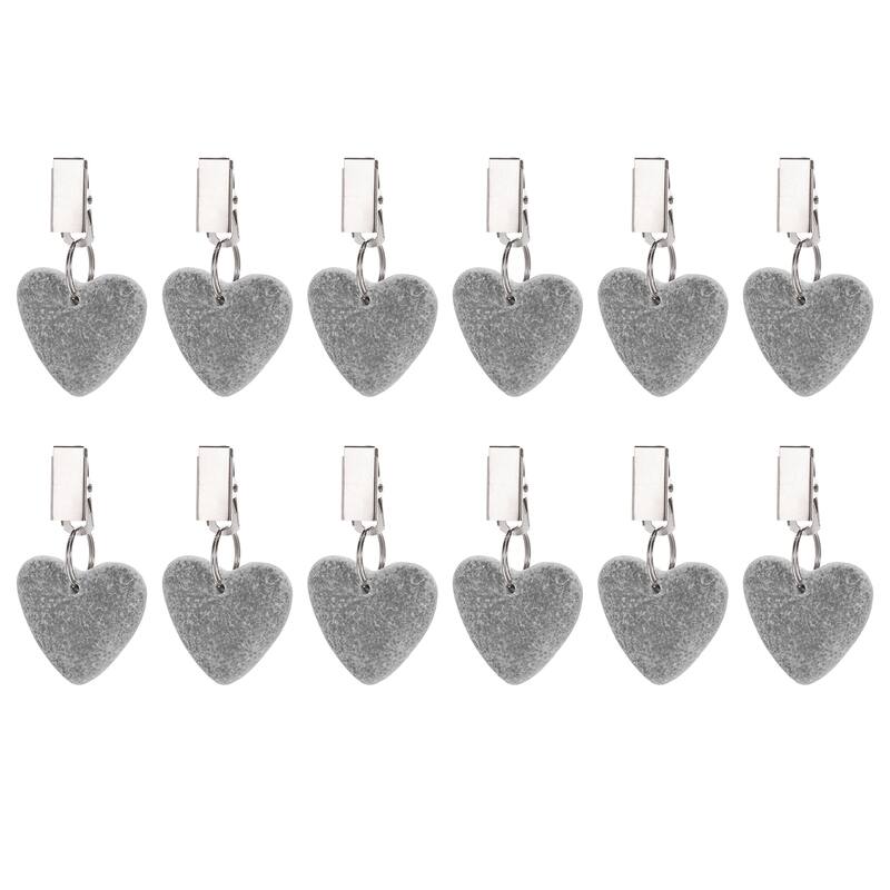 24PCS Marble Heart Shape Tablecloth Weights with Metal Clip