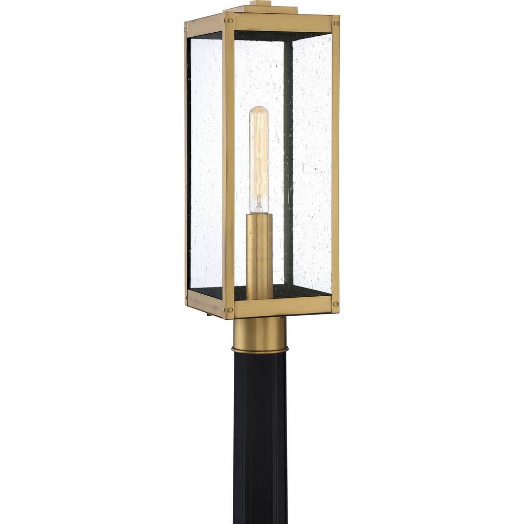 Westover 1-Light Outdoor Post Mount in Antique Brass