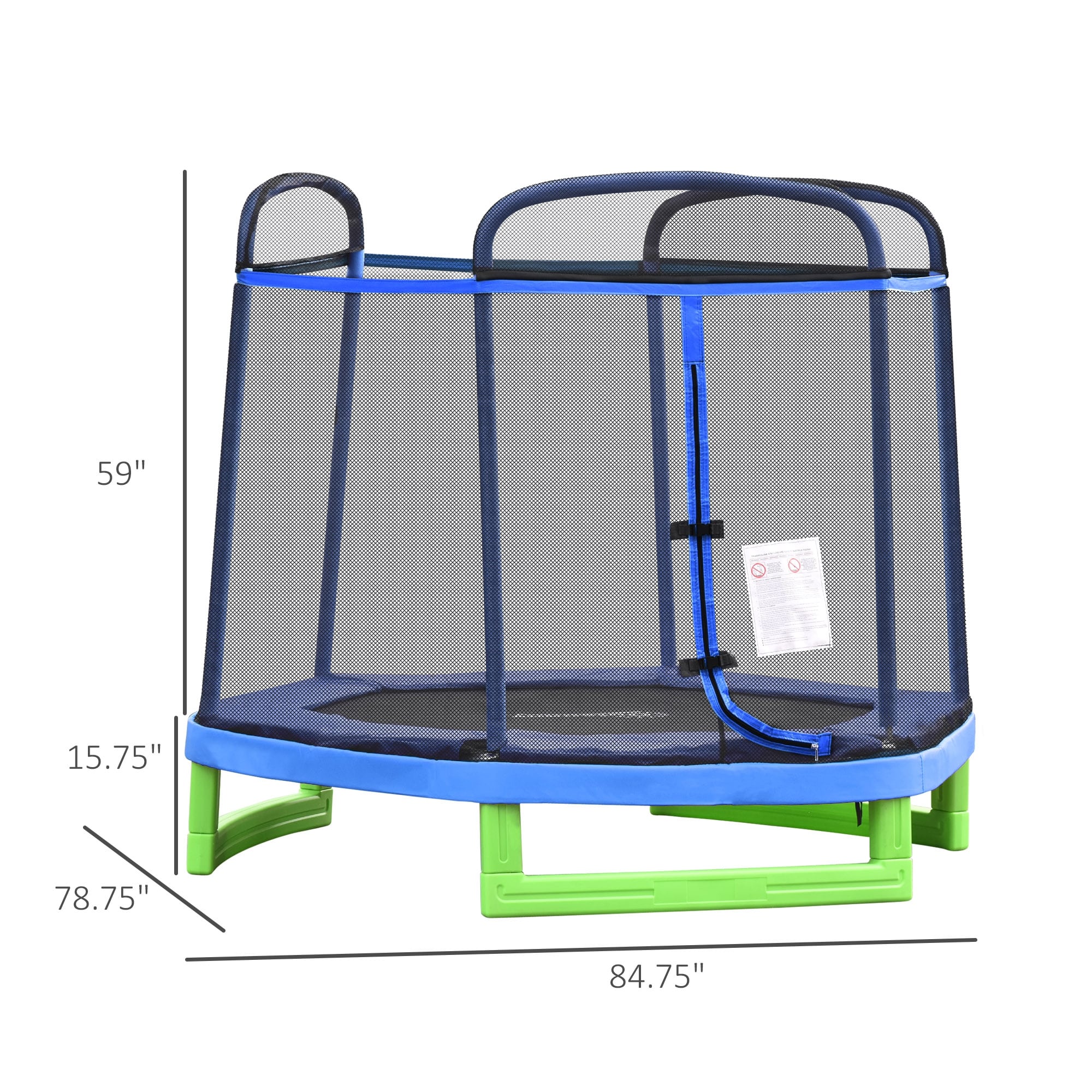Outsunny 7FT Kids Trampoline Indoor Outdoor Bouncer Jumper w/ Security Enclosure Net Spring Gym Play Children 3-12 Years Old - On Sale - Bed Bath & Beyond - 34607740
