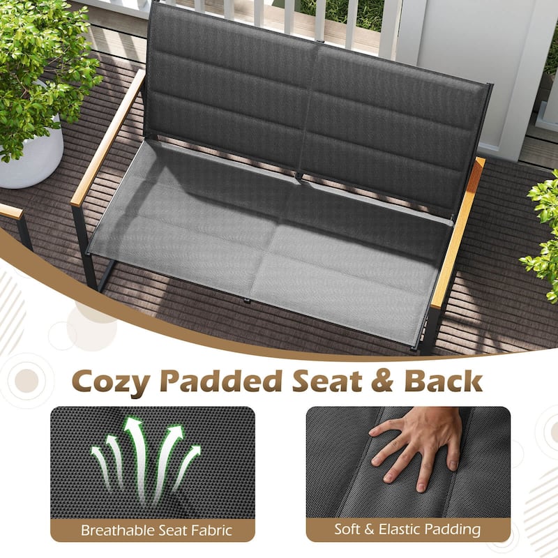 Costway 4 PCS Patio Furniture Set with Padded Fabric Seat & - See Details