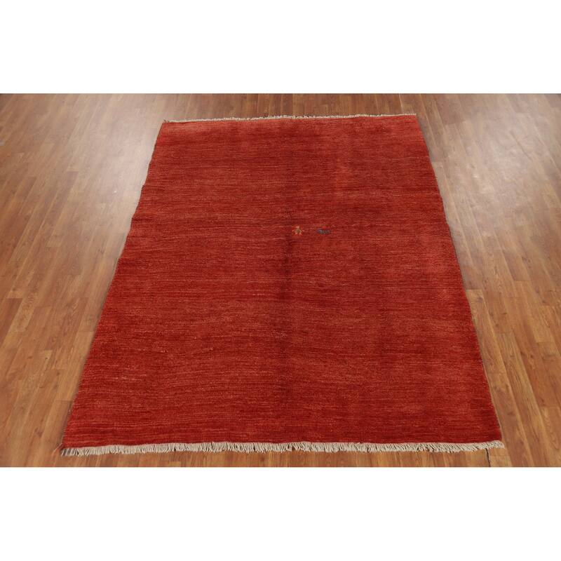 Tribal Gabbeh Persian Rug Handmade Wool Carpet - 5'8"x 7'4"