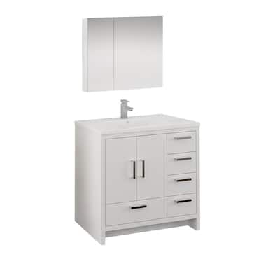 Fresca Senza 36" Free Standing Single Basin Vanity Set with MDF