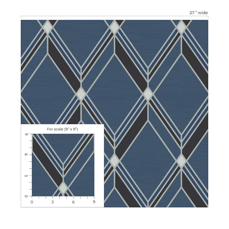 Seabrook Designs Brooklyn Diamond Nonwoven Unpasted Wallpaper