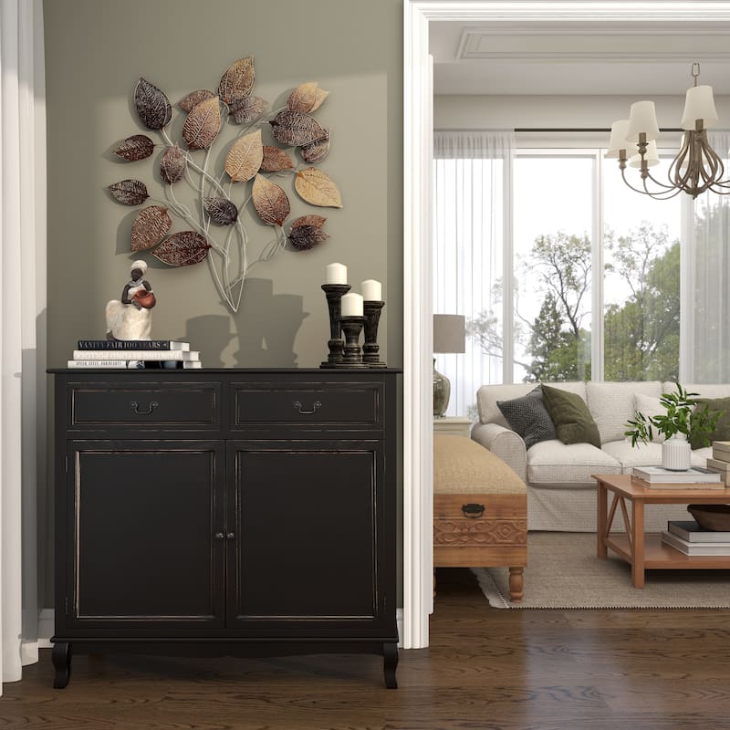 Metal Leaf Textured Home Wall Decor with Multiple Shades - Bronze - Roche River Decor
