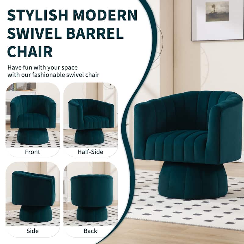 HOMYKA Swivel Accent Barrel Chair Cute Comfy Arm Chair