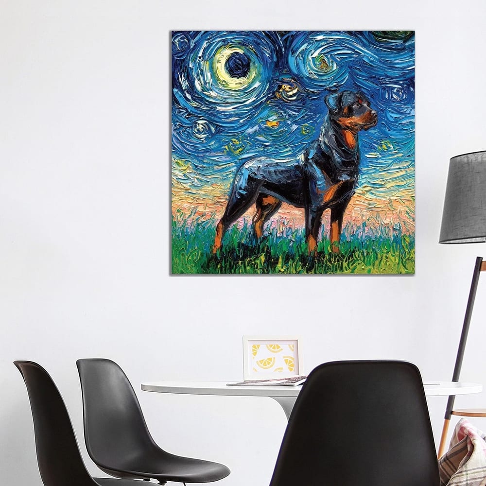 iCanvas "Rottweiler Night I" by Aja Trier Canvas Print