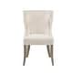 preview thumbnail 5 of 5, 37.25"H Upholstered Polyester Wingback Dining Chair with Piping Detail and Solid Wood Legs