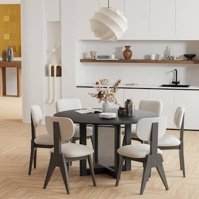 Solid Wood 52'' Round Dining Table for 6 People Nordic style - 52*30