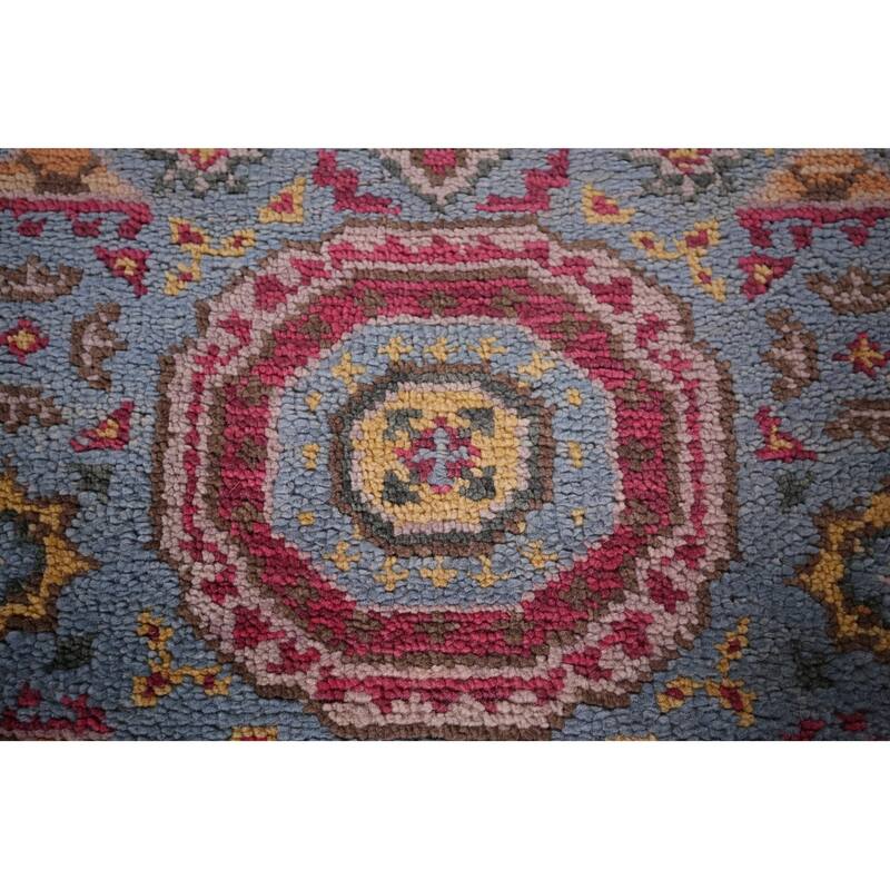 Blue Kazak Oriental Runner Rug Hand-Knotted Wool Carpet - 2'6"x 9'8"