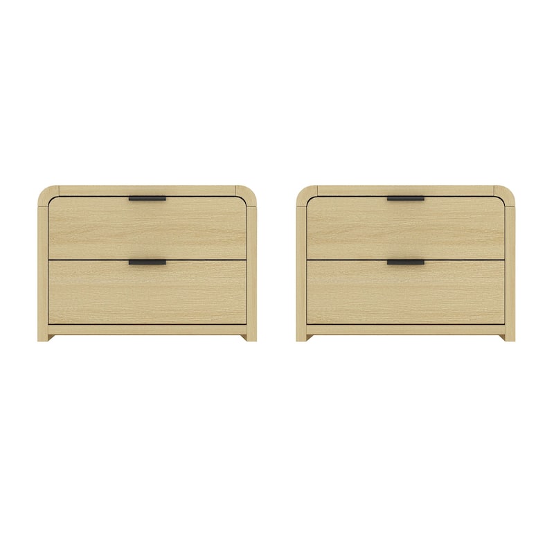 Manhattan Comfort Grace Modern Nightstand with 4 Drawers Set of 2