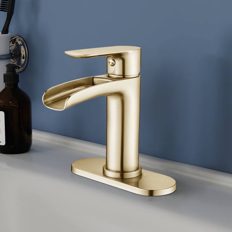 Topcraft Single Handle Waterfall Bathroom Faucet with Baseplate