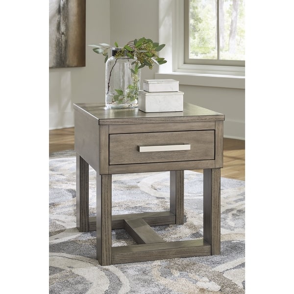 slide 2 of 8, Signature Design by Ashley Loyaska Brown/Gray End Table - 22"W x 24"D x 24"H