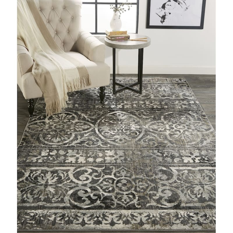 Tibe Abstract Stain Resistant Area Rug By HomeRoots - 2' x 3'