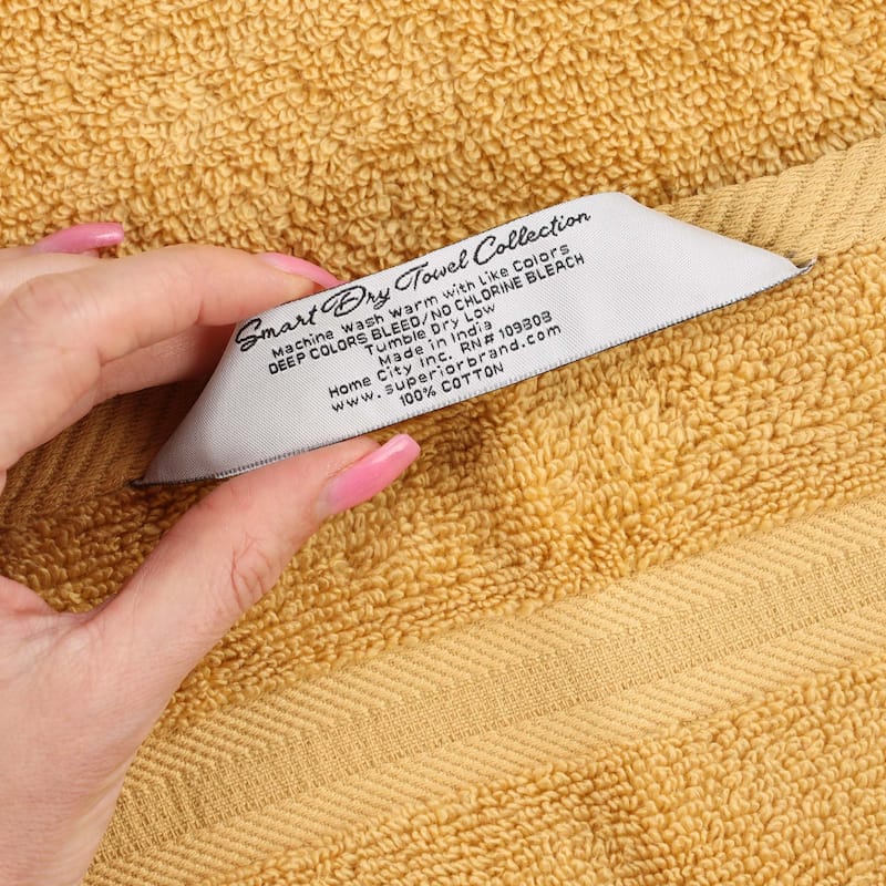Superior Smart Dry Zero Twist Cotton Hand Towels, Set of 6