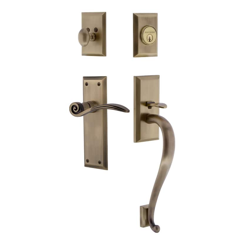 Nostalgic Warehouse New York Left Handed Sectional Single Cylinder - Antique Brass