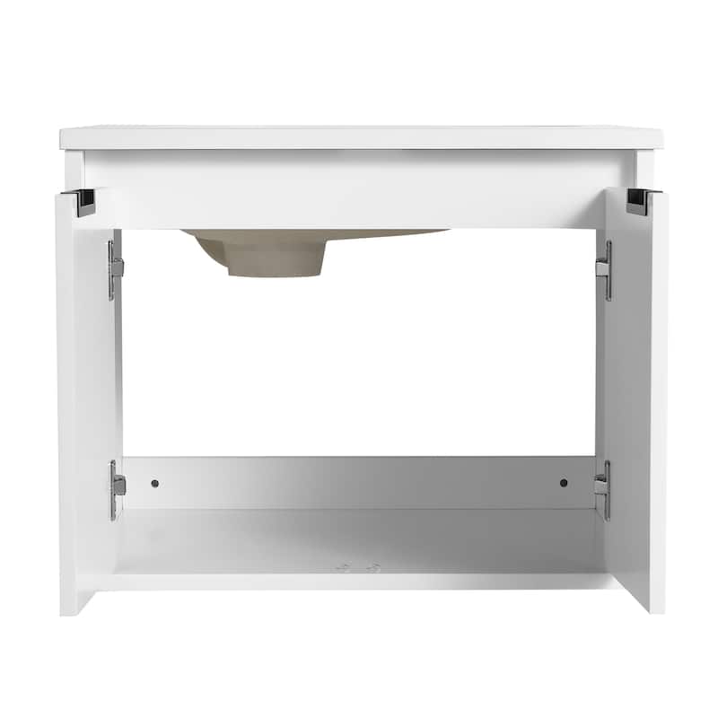Bathroom Vanity With Sink In 24/30/36 Inch, Floating Bathroom Vanity With Soft Close Door