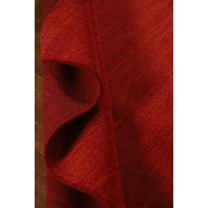 Orange Gabbeh Indian Area Rug Hand-Knotted Oriental Tribal Wool Carpet - 4'11" x 7'10"