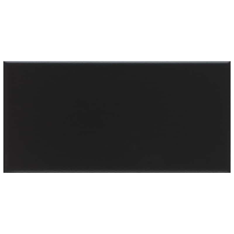 Merola Tile Crown Heights Matte Black 3" x 6" Ceramic Wall Tile